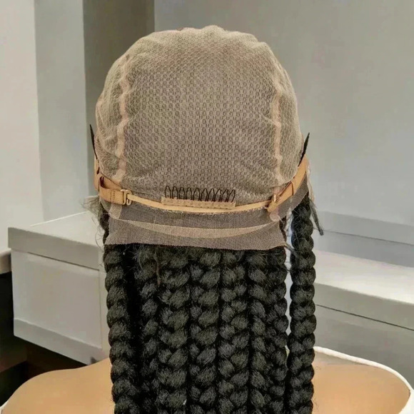 28" Braided full lace wig,  Ghana Weave, long tick Braids, Natural Baby Hair, - Picture 6 of 15